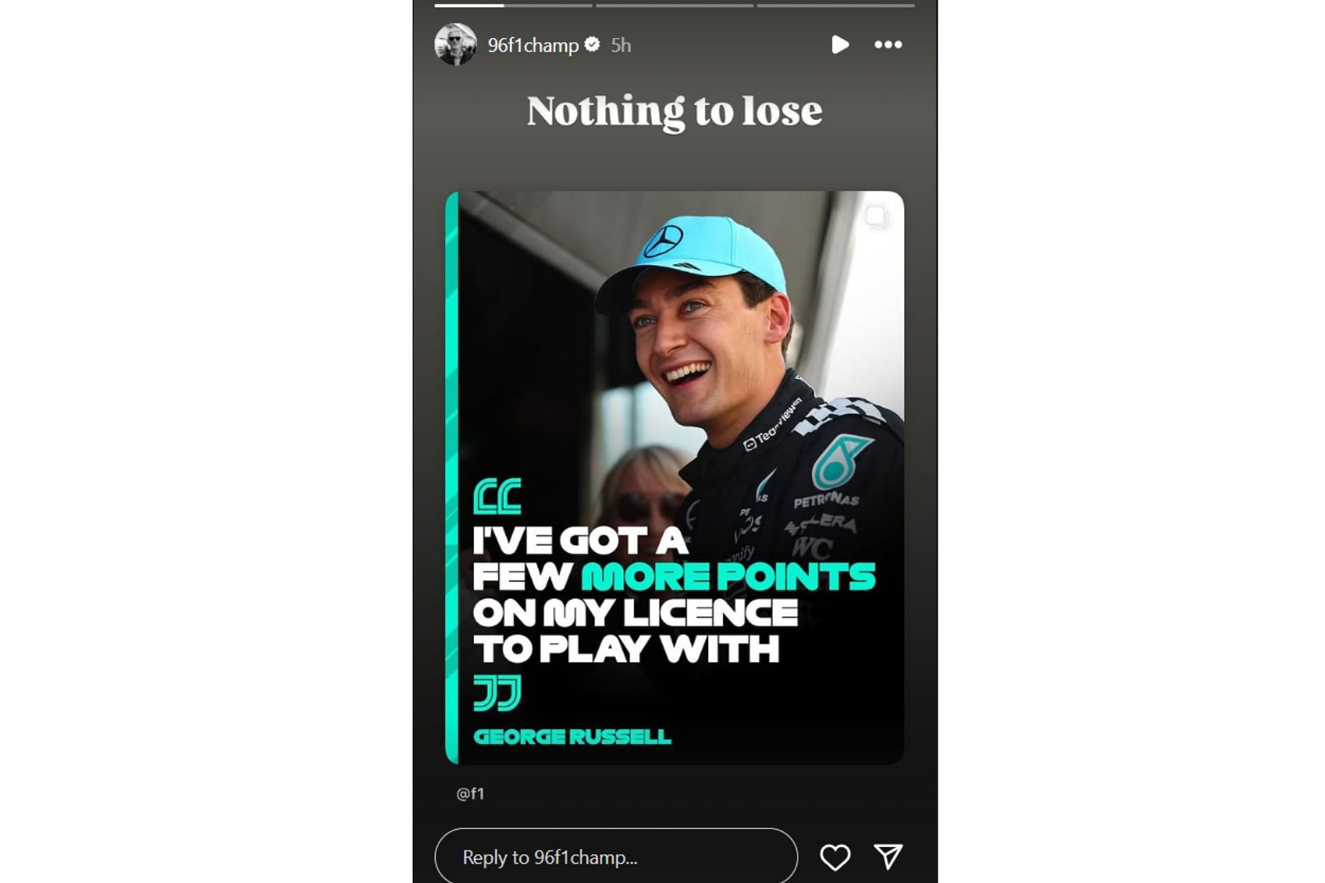 Snapshot of Damon Hill's comments on George Russell...Credits-Instagram